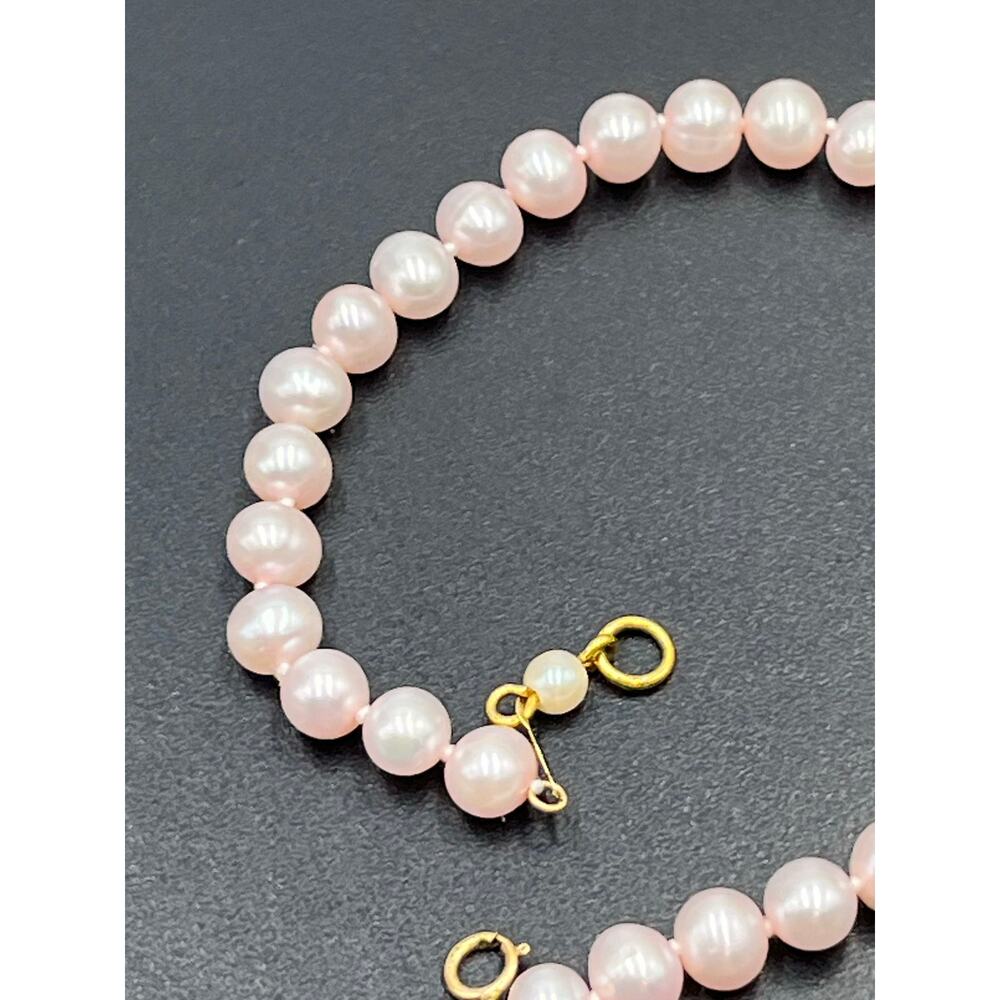 JCM‎ Jacmel 10k Gold Clasp Freshwater Baby Pink Pearl Bracelet 8” - Picture 5 of 11